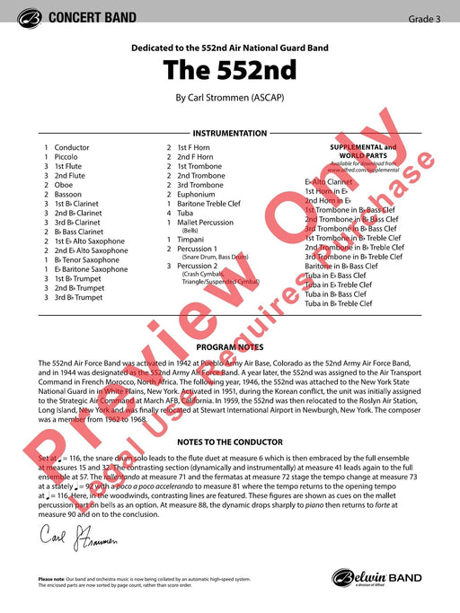 The 552nd Dedicated to the 552nd Air National Guard Band 總譜 | 小雅音樂 Hsiaoya Music