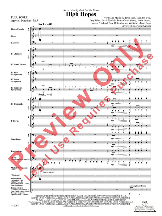 High Hopes As Recorded by Panic! At the Disco 總譜 | 小雅音樂 Hsiaoya Music