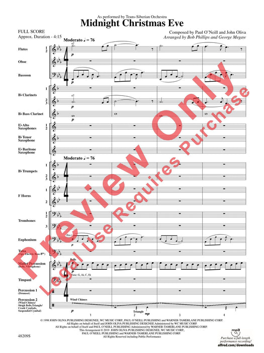 Midnight Christmas Eve As Performed by Trans-Siberian Orchestra 聖誕節 管弦樂團 總譜 | 小雅音樂 Hsiaoya Music