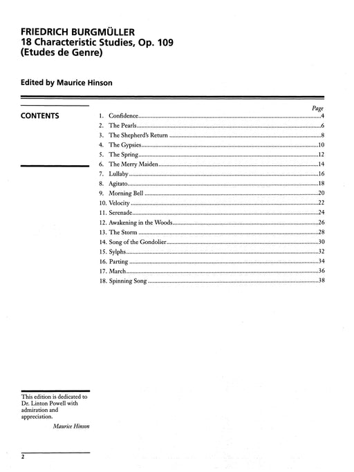 Burgmüller: 18 Characteristic Studies, Opus 109 作品 | 小雅音樂 Hsiaoya Music