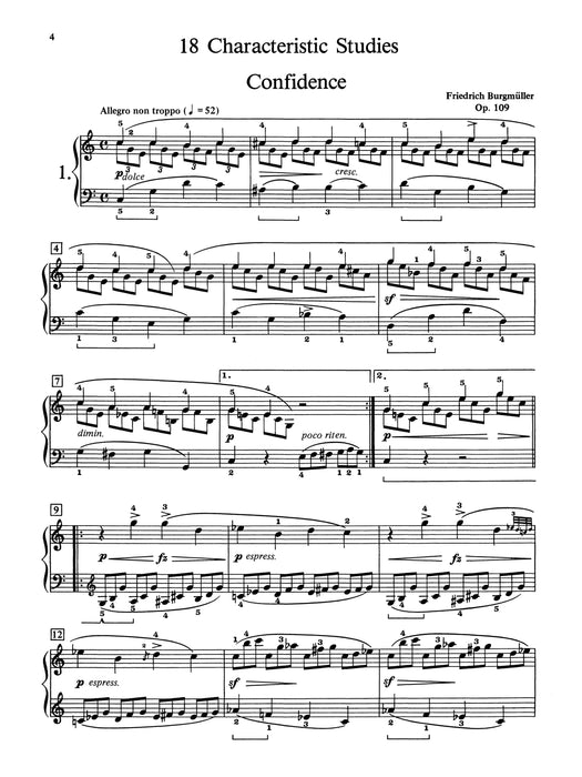Burgmüller: 18 Characteristic Studies, Opus 109 作品 | 小雅音樂 Hsiaoya Music