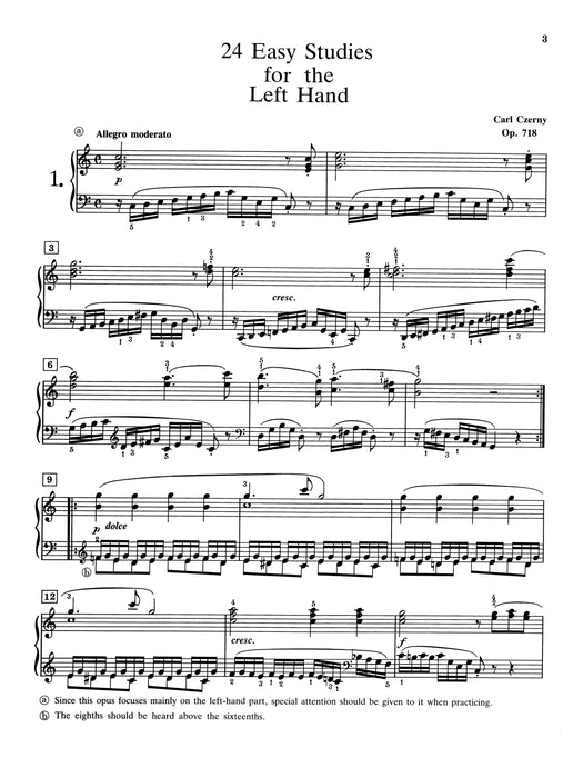 Czerny: 24 Studies for the Left Hand, Opus 718 徹爾尼 作品 | 小雅音樂 Hsiaoya Music