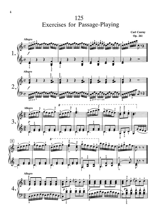 Czerny: 125 Exercises for Passage Playing, Opus 261 徹爾尼 練習曲 作品 | 小雅音樂 Hsiaoya Music