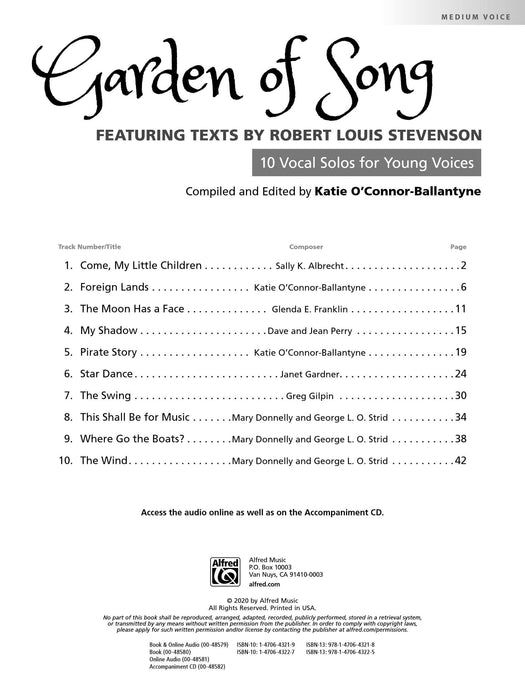 Garden of Song 10 Vocal Solos for Young Voices Featuring Texts by Robert Louis Stevenson 獨奏 | 小雅音樂 Hsiaoya Music