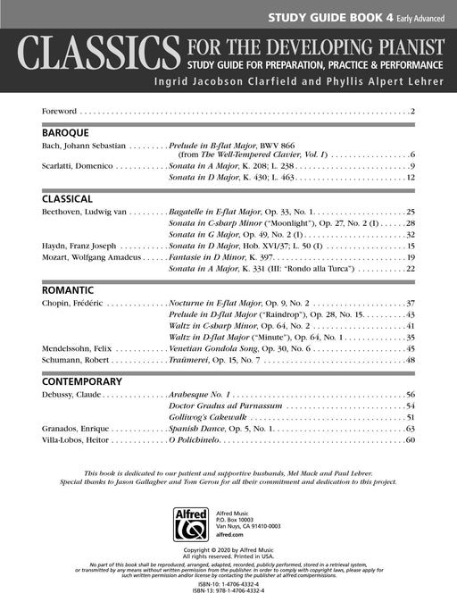 Classics for the Developing Pianist, Study Guide Book 4 Study Guide for Preparation, Practice & Performance | 小雅音樂 Hsiaoya Music