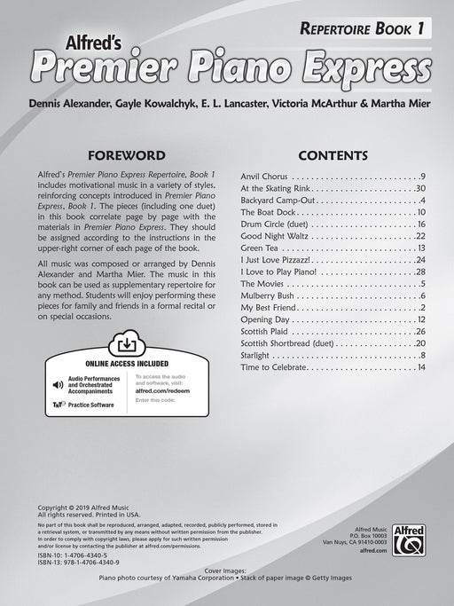 Premier Piano Express, Repertoire Book 1 鋼琴 | 小雅音樂 Hsiaoya Music