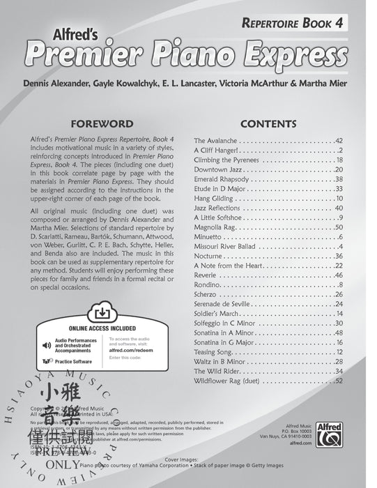 Premier Piano Express, Repertoire Book 4 鋼琴 | 小雅音樂 Hsiaoya Music