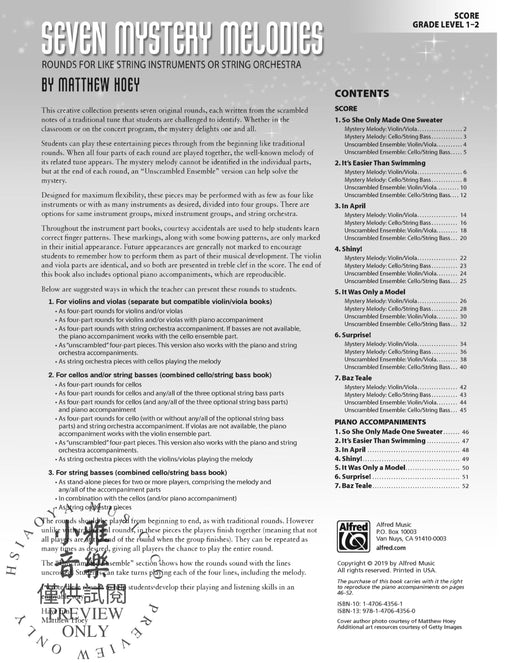 Seven Mystery Melodies Rounds for Like String Instruments or String Orchestra 神秘劇 弦樂團 | 小雅音樂 Hsiaoya Music