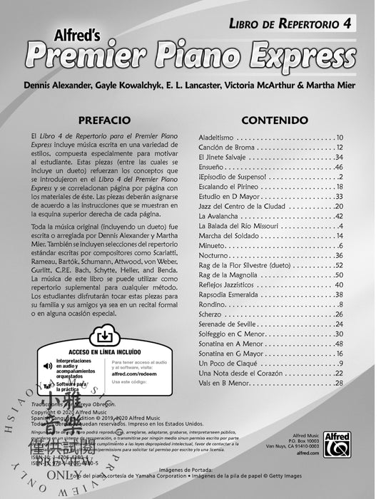 Premier Piano Express, Libro de Repertorio 4 鋼琴 | 小雅音樂 Hsiaoya Music