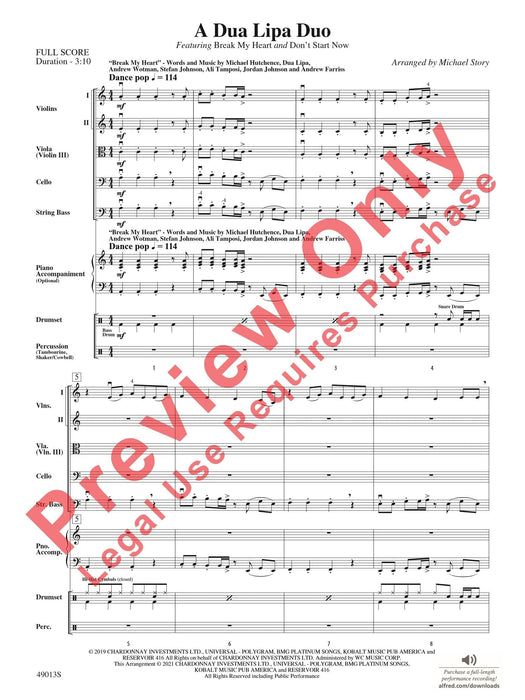 A Dua Lipa Duo Featuring: Break My Heart / Don't Start Now 二重奏 總譜 | 小雅音樂 Hsiaoya Music