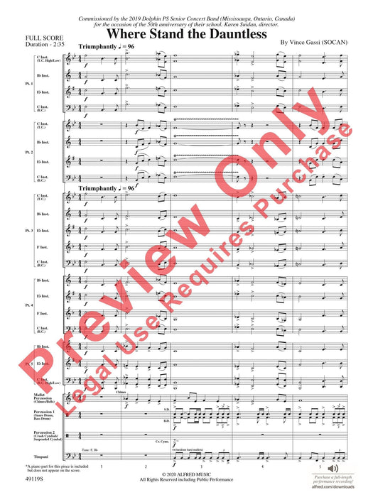 Where Stand the Dauntless 總譜 | 小雅音樂 Hsiaoya Music