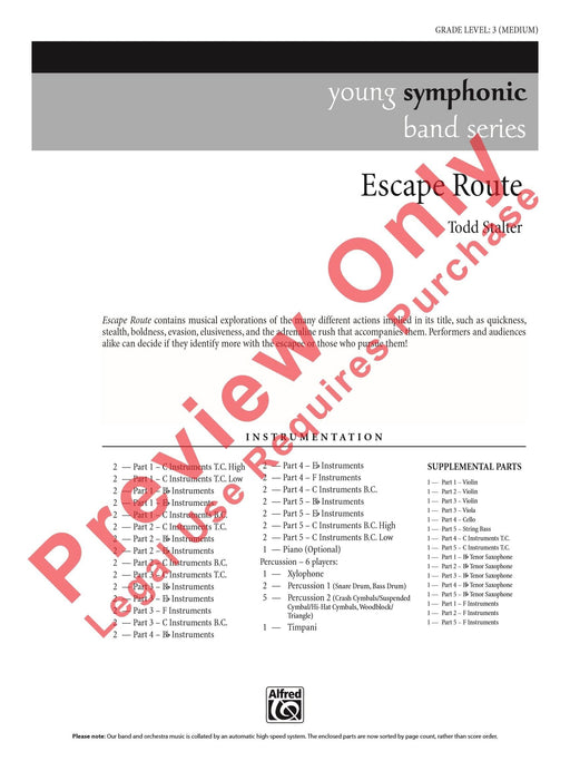 Escape Route 總譜 | 小雅音樂 Hsiaoya Music