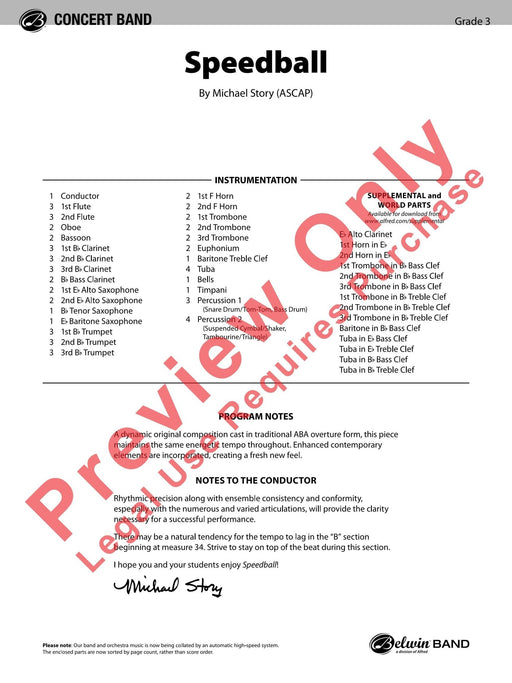 Speedball 總譜 | 小雅音樂 Hsiaoya Music