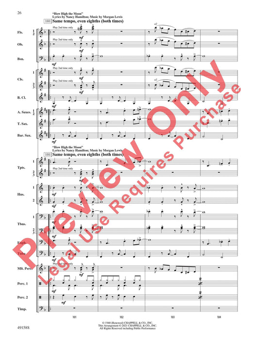 Swingin' on the Moon Featuring: Blue Moon / Moonlight Serenade / How High the Moon 小夜曲 總譜 | 小雅音樂 Hsiaoya Music