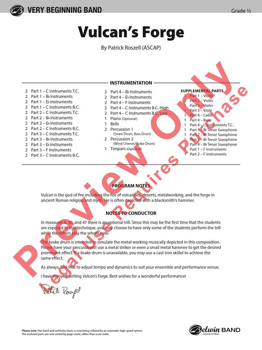 Vulcan's Forge 總譜 | 小雅音樂 Hsiaoya Music