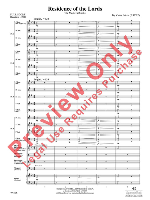 Residence of the Lords The Medieval Castle 總譜 | 小雅音樂 Hsiaoya Music