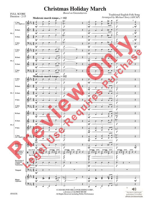 Christmas Holiday March Based on "Greensleeves" 進行曲 綠袖子 總譜 | 小雅音樂 Hsiaoya Music