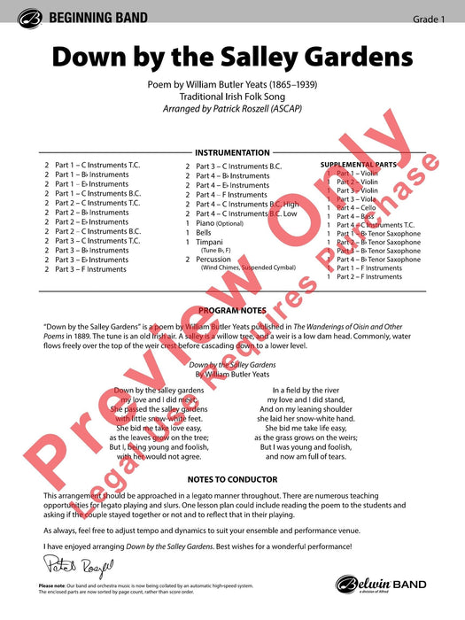 Down by the Salley Gardens 總譜 | 小雅音樂 Hsiaoya Music