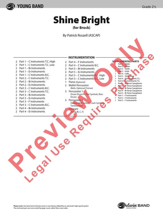 Shine Bright (for Brock) 總譜 | 小雅音樂 Hsiaoya Music