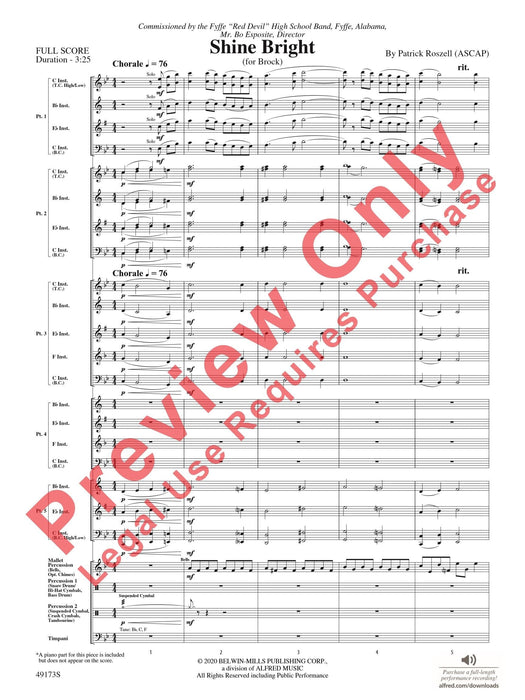 Shine Bright (for Brock) 總譜 | 小雅音樂 Hsiaoya Music