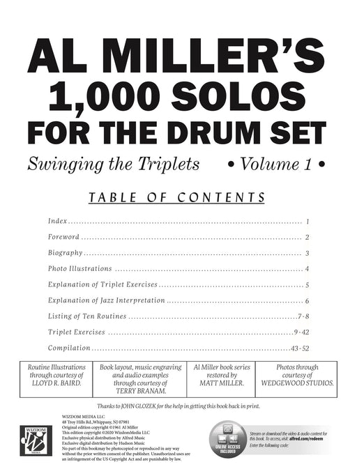 Al Miller's 1,000 Solos for the Drum Set, Volume 1 Swinging the Triplets 獨奏 鼓 | 小雅音樂 Hsiaoya Music