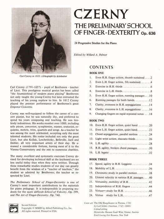Czerny: Preliminary School of Dexterity, Opus 636 徹爾尼 作品 | 小雅音樂 Hsiaoya Music