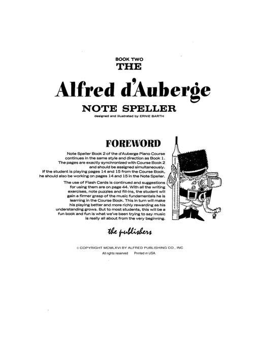Alfred d'Auberge Piano Course: Note Speller Book 2 A Companion to Book Two of the d'Auberge Piano Course 鋼琴 音符 鋼琴 | 小雅音樂 Hsiaoya Music