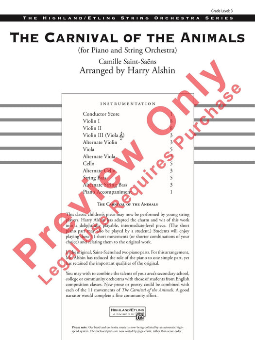 Carnival of the Animals 聖桑斯 總譜 | 小雅音樂 Hsiaoya Music