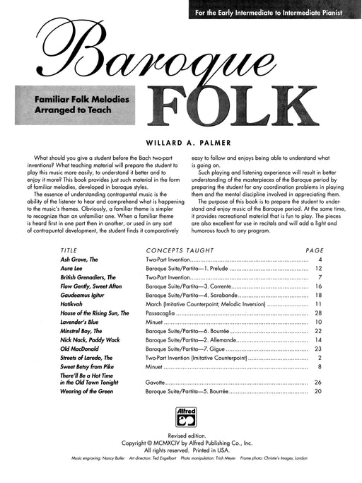 Baroque Folk Familiar Folk Melodies Arranged to Teach 巴洛克 民謠 | 小雅音樂 Hsiaoya Music