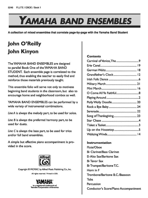 Yamaha Band Ensembles, Book 1 A Collection of Mixed Ensembles that Correlate Page-by-Page with the Yamaha Band Student | 小雅音樂 Hsiaoya Music