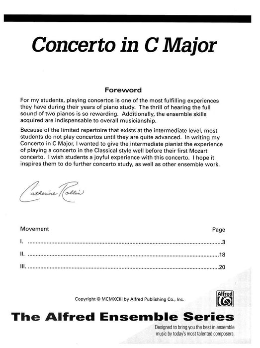 Concerto in C Major In Three Movements for Solo Piano with Piano Accompaniment 協奏曲 獨奏 鋼琴 伴奏 | 小雅音樂 Hsiaoya Music