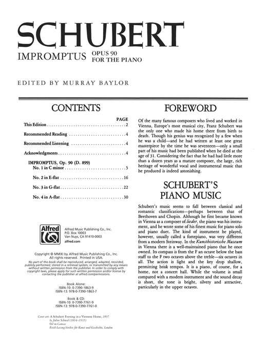 Schubert: Impromptus, Opus 90 舒伯特 即興曲 作品 | 小雅音樂 Hsiaoya Music