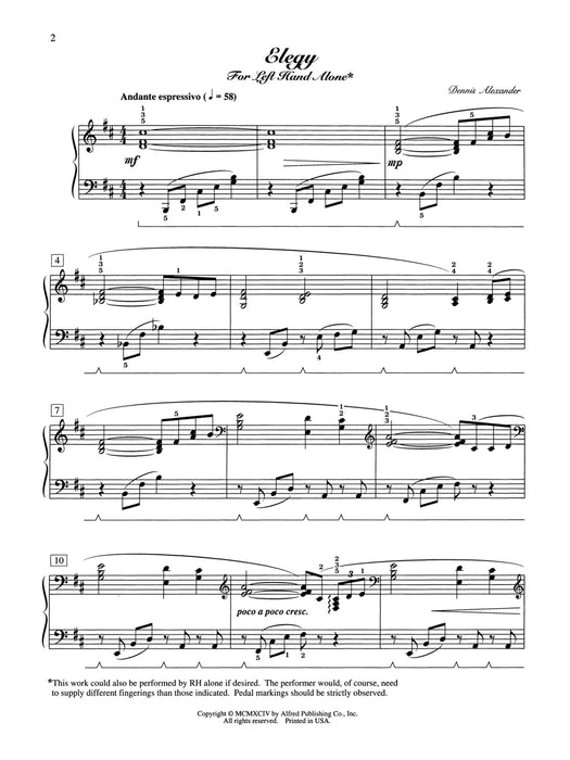 Elegy (for left hand alone) 悲歌 | 小雅音樂 Hsiaoya Music