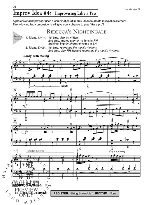 Alfred's Basic Jazz/Rock Course: Improvisation, Level 4 A Complete Approach to Improvising on Both Acoustic and Electronic Keyboards 爵士音樂 即興演奏 | 小雅音樂 Hsiaoya Music