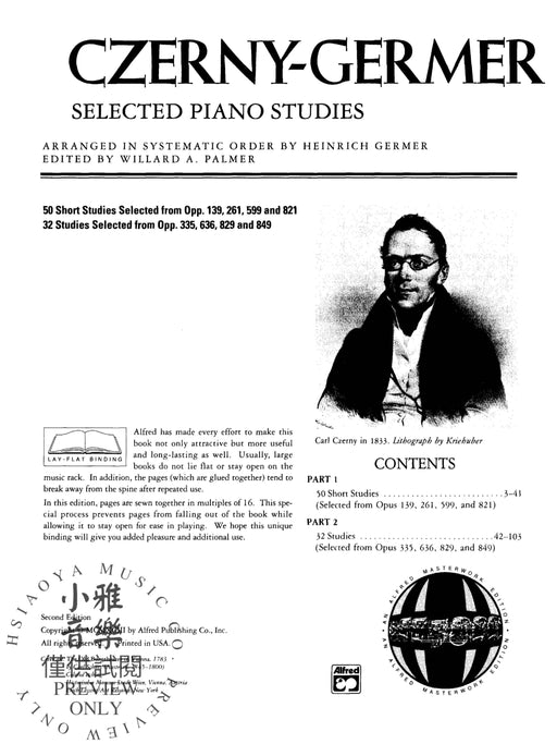 Czerny: Selected Piano Studies, Volume 1 徹爾尼 鋼琴 | 小雅音樂 Hsiaoya Music