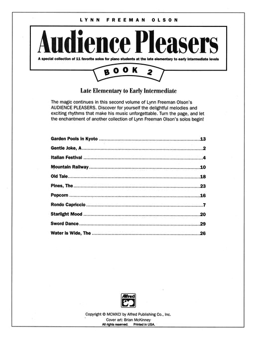 Audience Pleasers, Book 2 A Special Collection of 11 Favorite Solos for Piano Students at the Late Elementary to Early Intermediate Levels 獨奏 鋼琴 | 小雅音樂 Hsiaoya Music