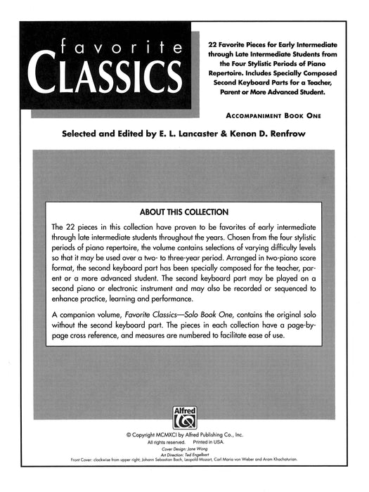 Favorite Classics: Accompaniment, Book 1 伴奏 | 小雅音樂 Hsiaoya Music