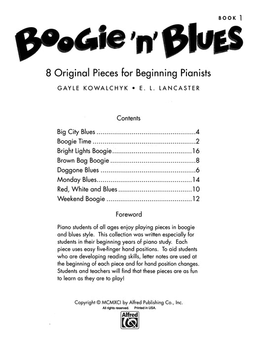 Boogie 'n' Blues, Book 1 8 Original Pieces for Beginning Pianists 藍調 小品 | 小雅音樂 Hsiaoya Music