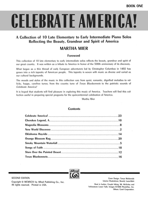 Celebrate America!, Book 1 A Collection of 10 Late Elementary to Early Intermediate Piano Solos Reflecting the Beauty, Grandeur, and Spirit of America 鋼琴 獨奏 | 小雅音樂 Hsiaoya Music