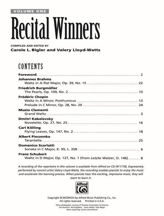 Recital Winners, Book 1 | 小雅音樂 Hsiaoya Music