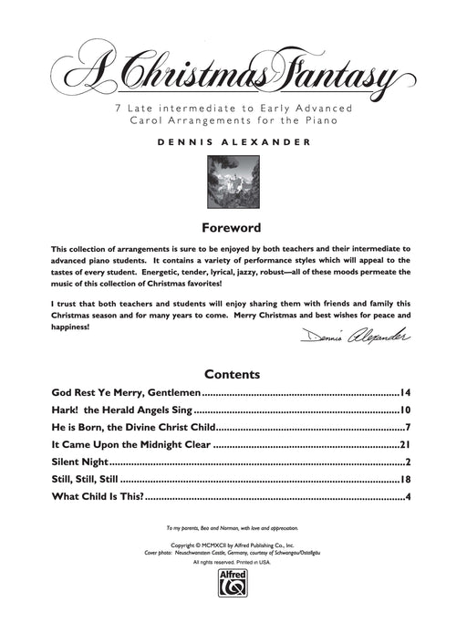 A Christmas Fantasy 7 Late Intermediate to Early Advanced Carol Arrangements for the Piano 幻想曲 耶誕頌歌 鋼琴 | 小雅音樂 Hsiaoya Music