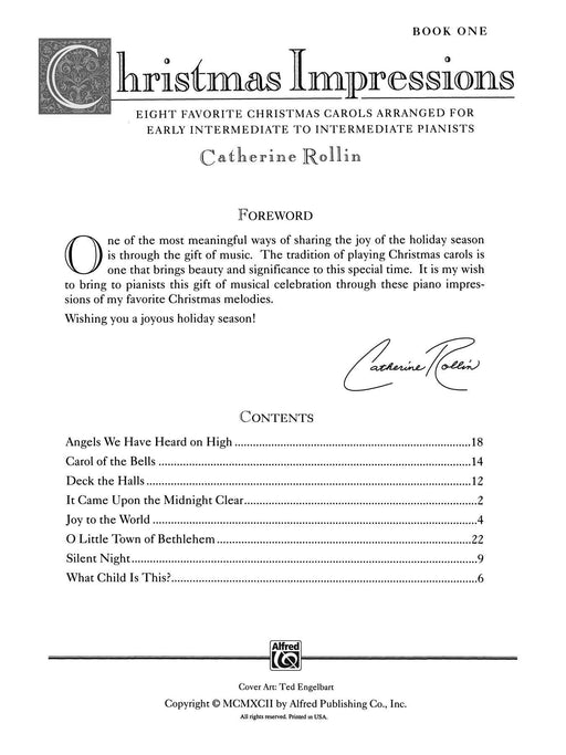 Christmas Impressions, Book 1 Eight Favorite Christmas Carols Arranged for Early Intermediate to Intermediate Pianists 耶誕頌歌 | 小雅音樂 Hsiaoya Music