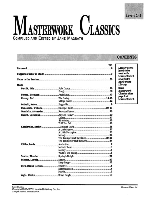 Masterwork Classics, Level 1 & 2 | 小雅音樂 Hsiaoya Music