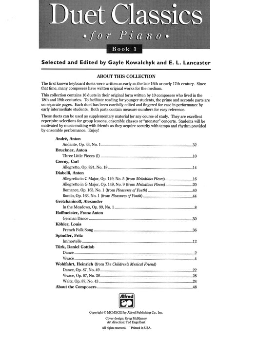 Duet Classics for Piano, Book 1 二重奏 鋼琴 | 小雅音樂 Hsiaoya Music