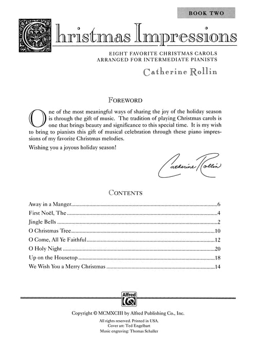 Christmas Impressions, Book 2 Eight Favorite Christmas Carols Arranged for Intermediate Pianists 耶誕頌歌 | 小雅音樂 Hsiaoya Music