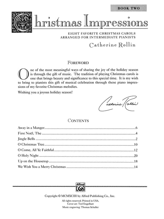 Christmas Impressions, Book 2 Eight Favorite Christmas Carols Arranged for Intermediate Pianists 耶誕頌歌 | 小雅音樂 Hsiaoya Music