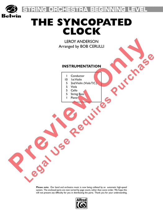 The Syncopated Clock 總譜 | 小雅音樂 Hsiaoya Music