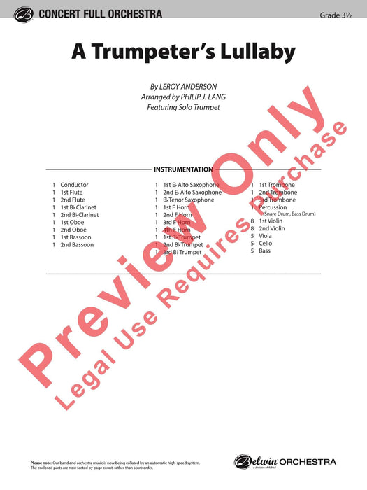 Trumpeter's Lullaby 小號 搖籃曲 總譜 | 小雅音樂 Hsiaoya Music