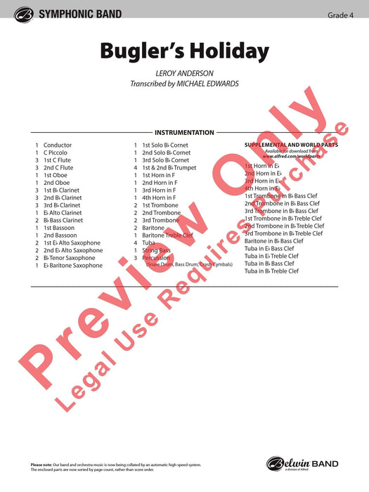 Bugler's Holiday Trumpet Section Feature 小號樂節 總譜 | 小雅音樂 Hsiaoya Music