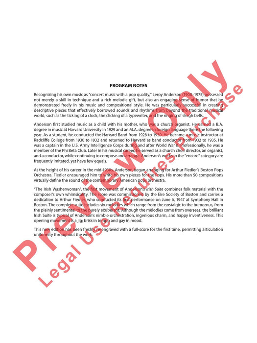 The Irish Washerwoman (from the Irish Suite) 組曲 總譜 | 小雅音樂 Hsiaoya Music